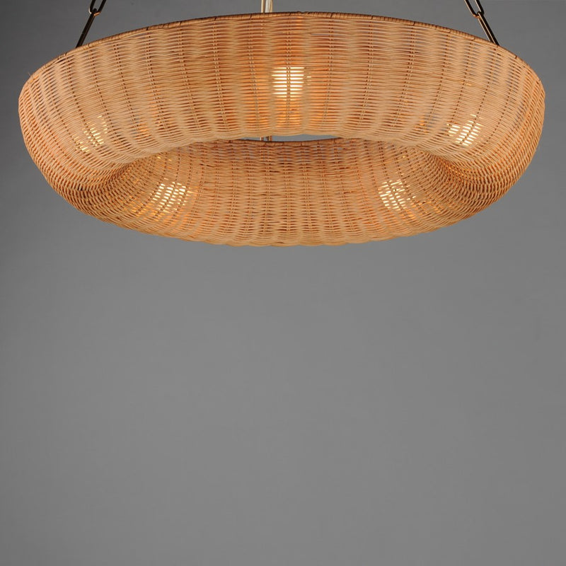 Maxim Lighting Bower 5 Light 34" Ring Pendant, Natural Aged Brass