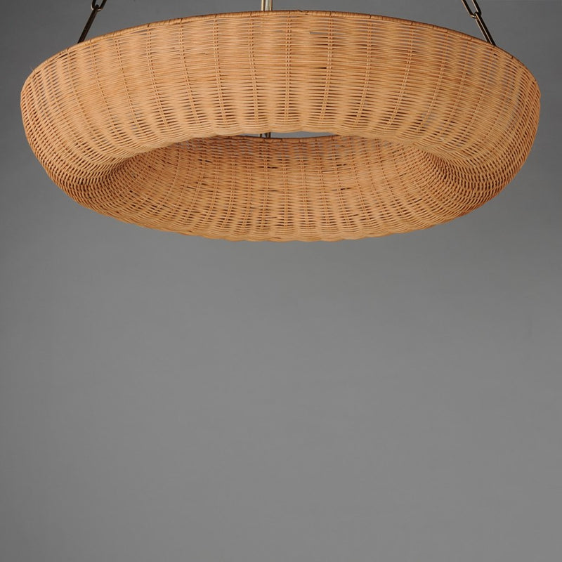 Maxim Lighting Bower 5 Light 34" Ring Pendant, Natural Aged Brass