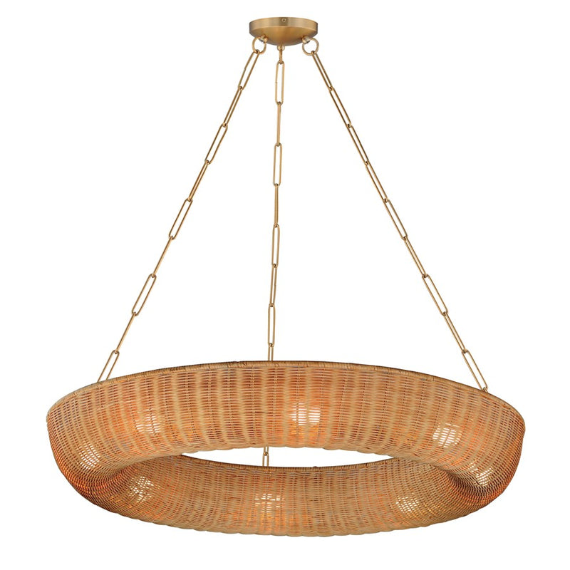 Maxim Lighting Bower 8Lt 39.5" Ring Pendant, Natural Aged Brass - 14314NANAB