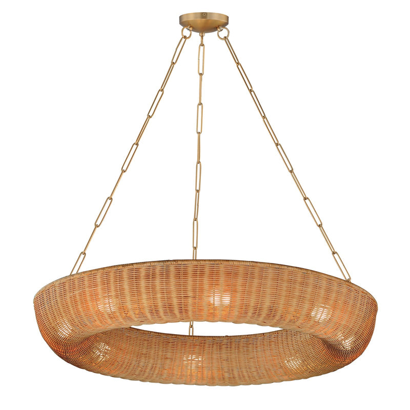 Maxim Lighting Bower 8Lt 39.5" Ring Pendant, Natural Aged Brass