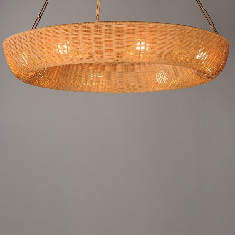 Maxim Lighting Bower 8Lt 39.5" Ring Pendant, Natural Aged Brass