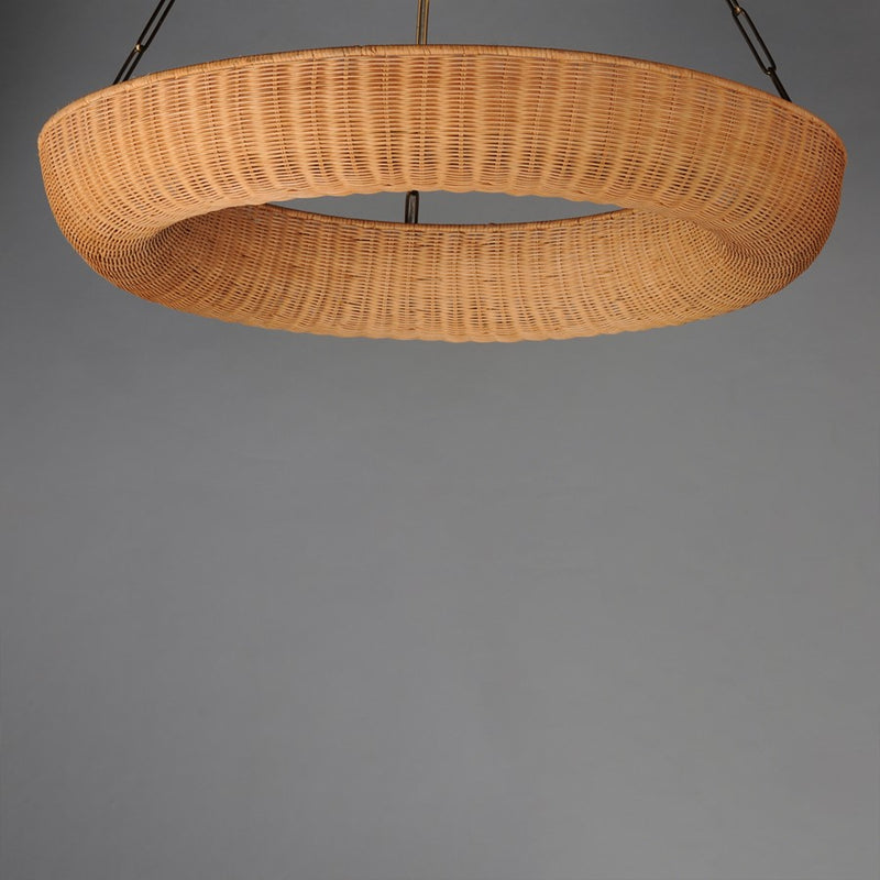 Maxim Lighting Bower 8Lt 39.5" Ring Pendant, Natural Aged Brass