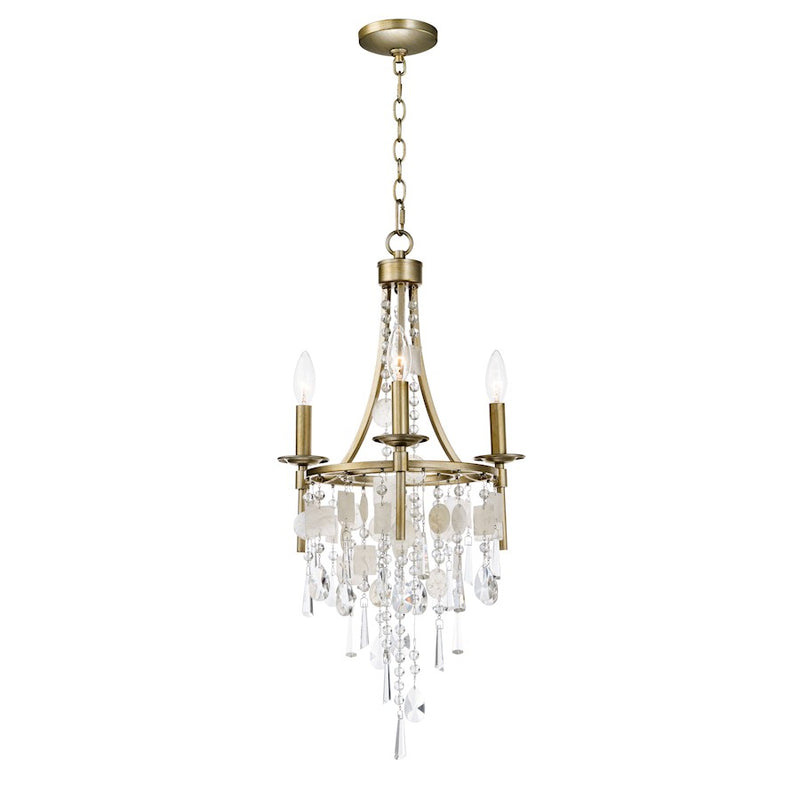 Maxim Lighting Cebu 3-Light Chandelier, Capiz/Gold Silver