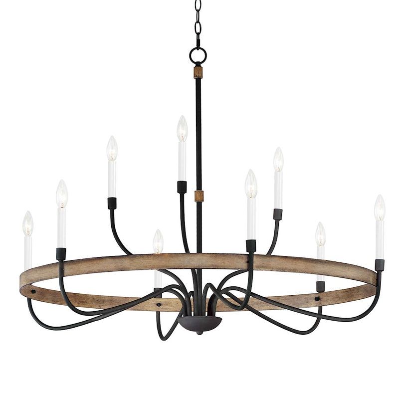 Maxim Lighting Franklin Chandelier, Driftwood/Black