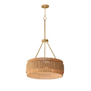 Maxim Lighting Satori 3 Light 39" Flush Mount, Natural Aged Brass - 14453NANAB