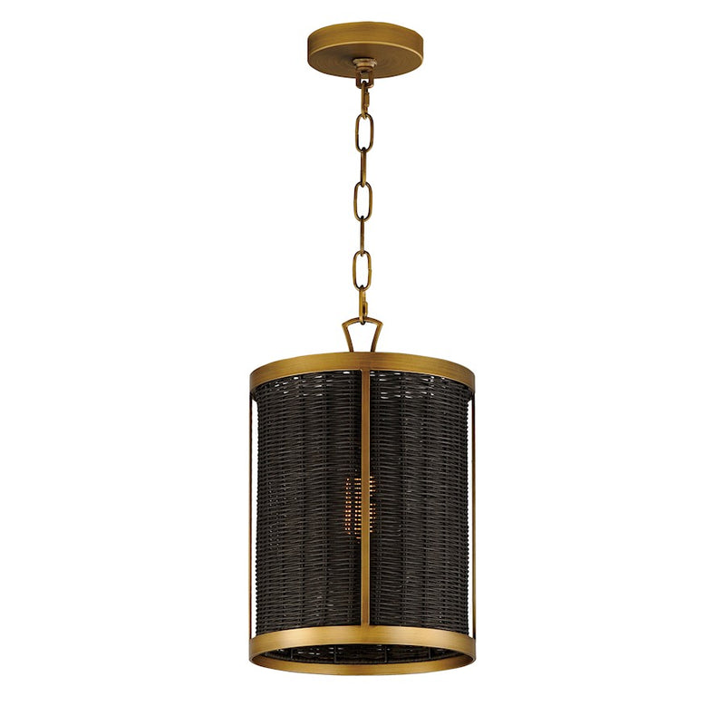 Maxim Lighting Rattan 1 Light Pendant, Natural Aged Brass