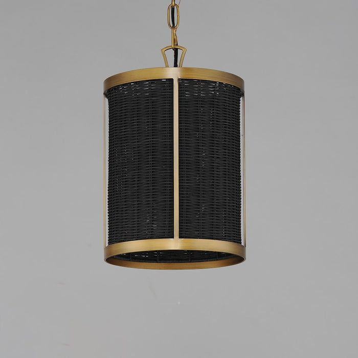 Maxim Lighting Rattan 1 Light Pendant, Natural Aged Brass