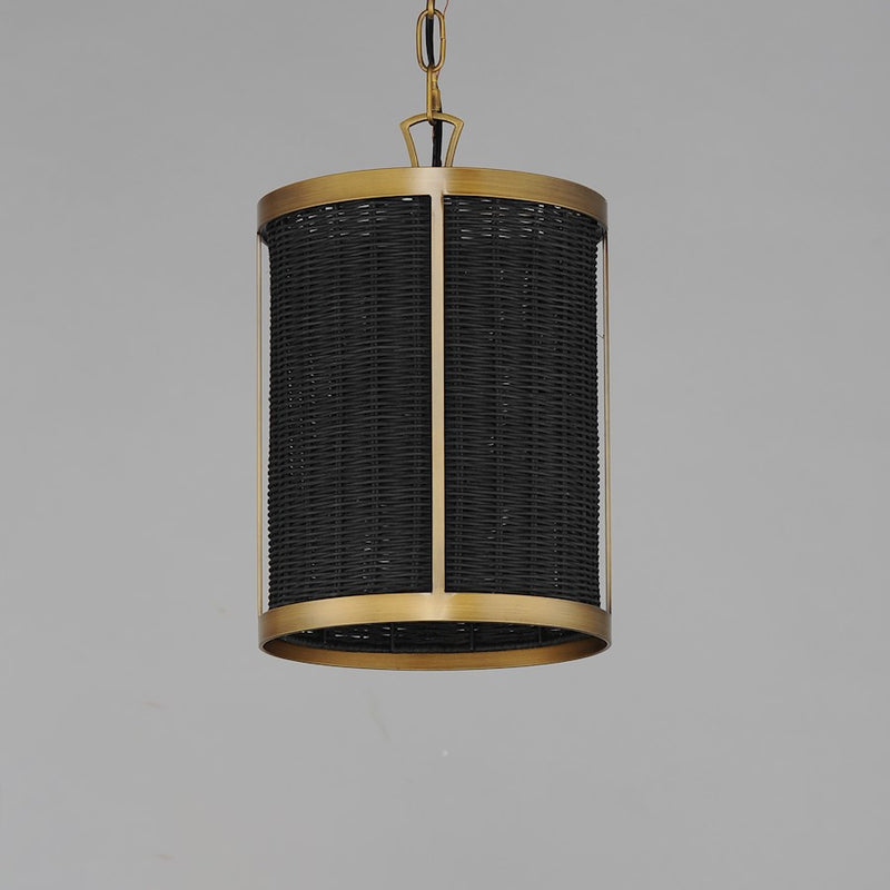 Maxim Lighting Rattan 1 Light Pendant, Natural Aged Brass