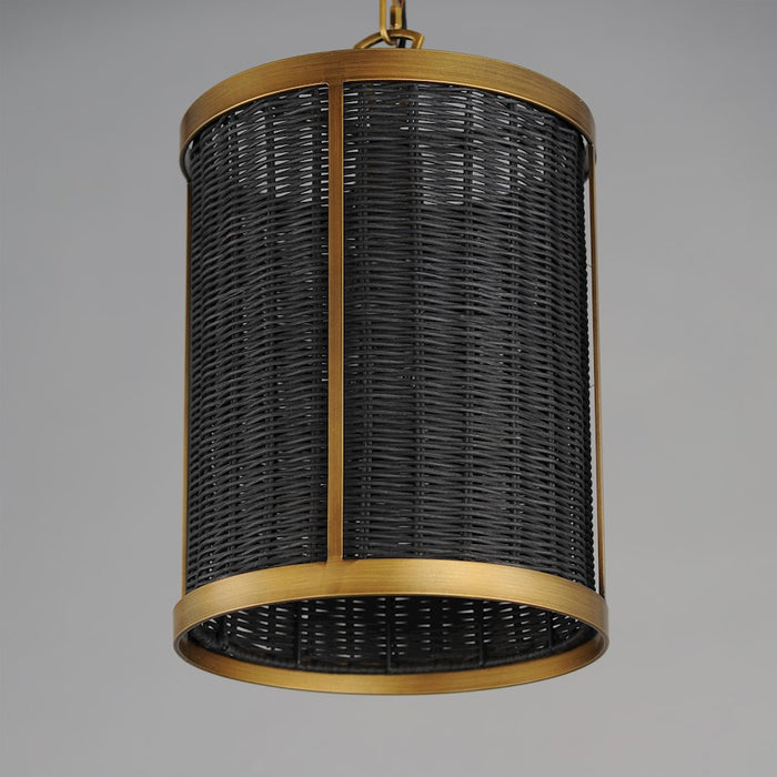 Maxim Lighting Rattan 1 Light Pendant, Natural Aged Brass