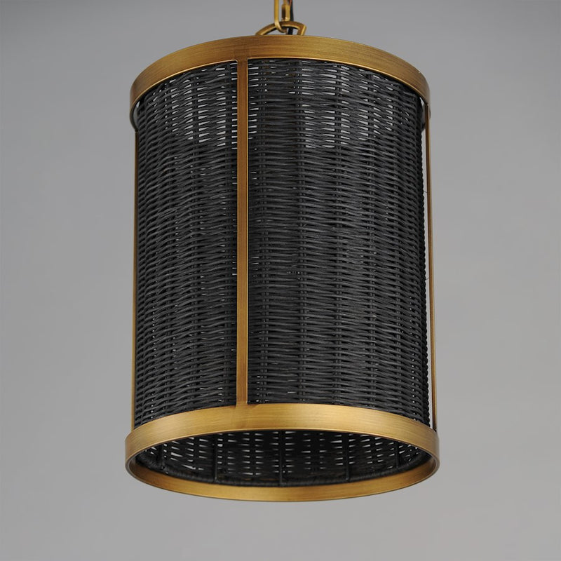 Maxim Lighting Rattan 1 Light Pendant, Natural Aged Brass