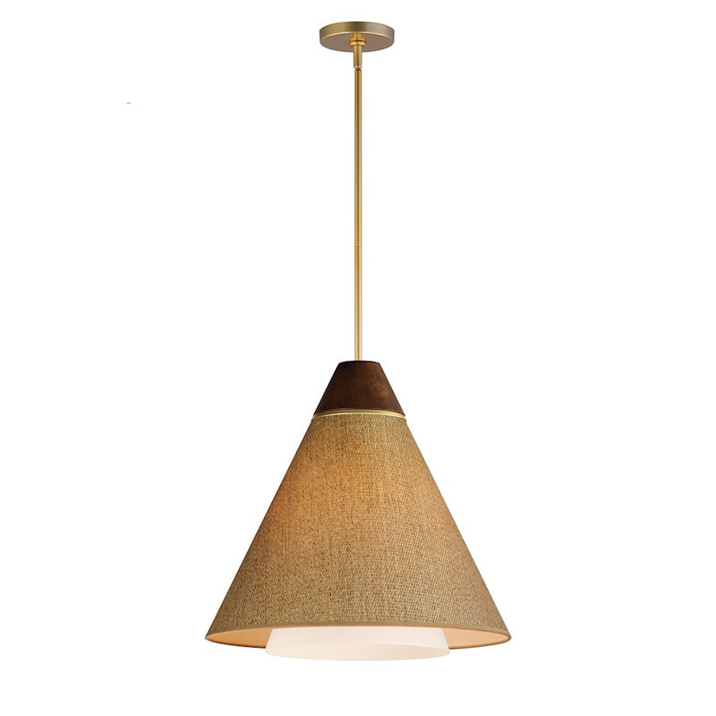 Maxim Lighting Sumatra 1 Light 20" Pendant, Natural Aged Brass