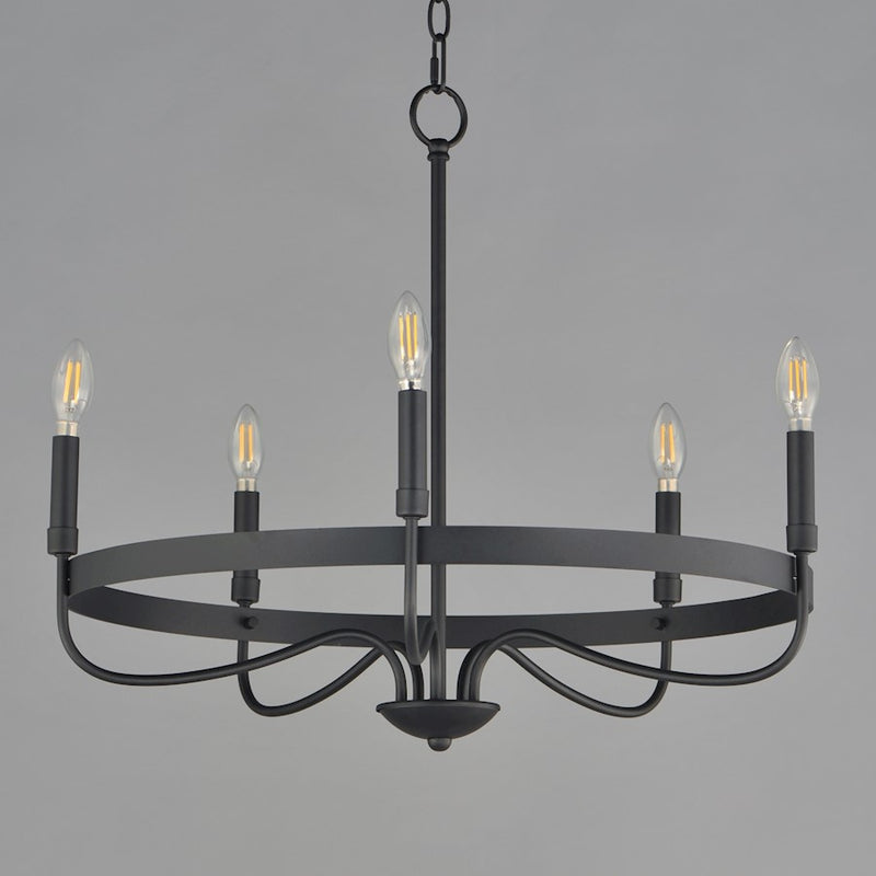 Maxim Lighting Frankie 5 Light Chandelier, Black