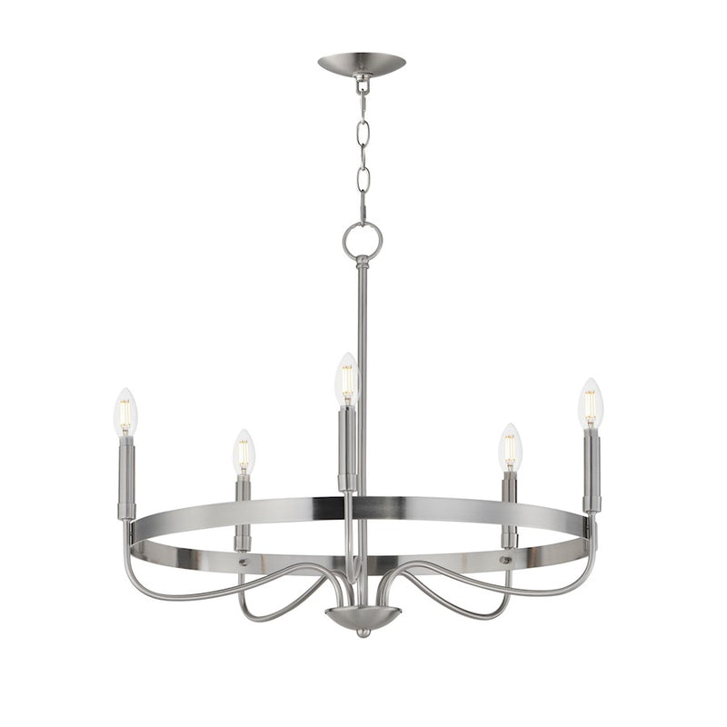 Maxim Lighting Frankie 5 Light Chandelier, Satin Nickel