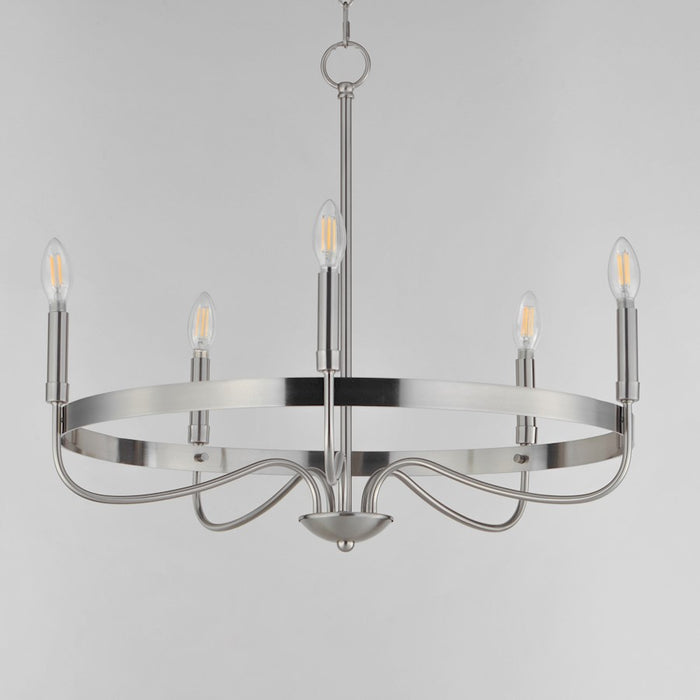 Maxim Lighting Frankie 5 Light Chandelier, Satin Nickel