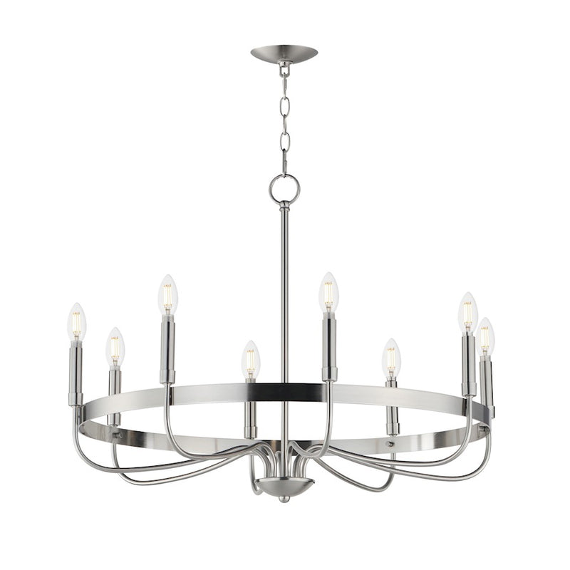 Maxim Lighting Frankie 8 Light Chandelier, Satin Nickel