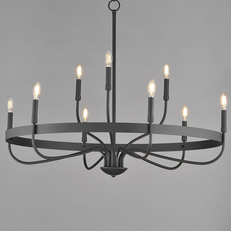 Maxim Lighting Frankie 9 Light Chandelier, Black