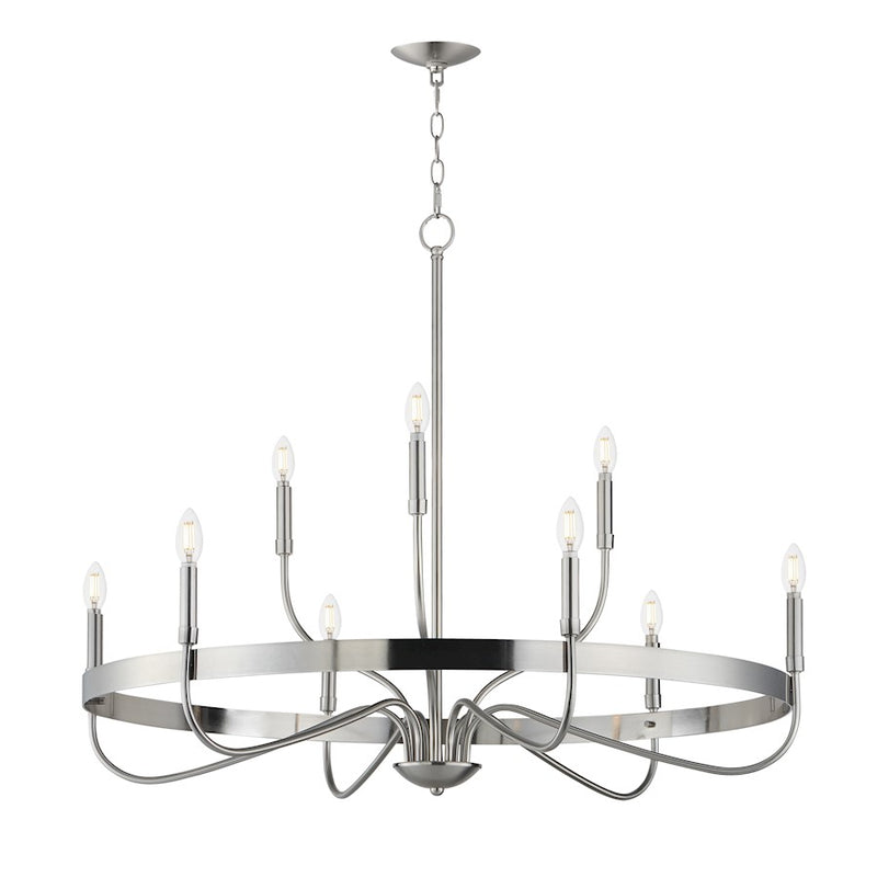 Maxim Lighting Frankie 9 Light Chandelier, Satin Nickel