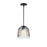 Maxim Lighting Dune 1 Light Single Pendant, Black/Clear Ribbed - 15121CRBK