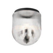 Maxim Lighting Dune 4 Light Semi-Flush Mount, Black/Clear Ribbed - 15122CRBK