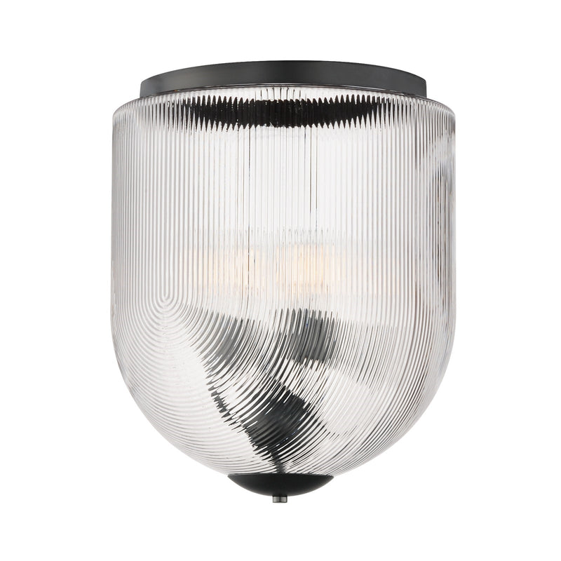 Maxim Lighting Dune 4 Light Semi-Flush Mount, Black/Clear Ribbed