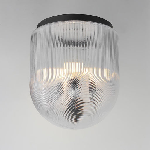 Maxim Lighting Dune 4 Light Semi-Flush Mount, Black/Clear Ribbed