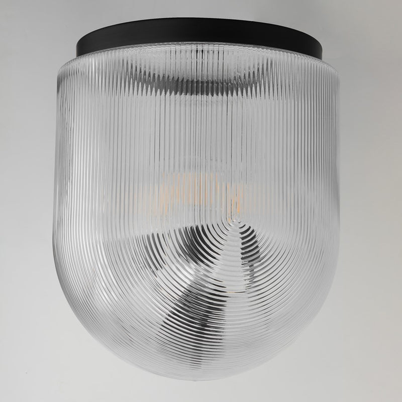 Maxim Lighting Dune 4 Light Semi-Flush Mount, Black/Clear Ribbed