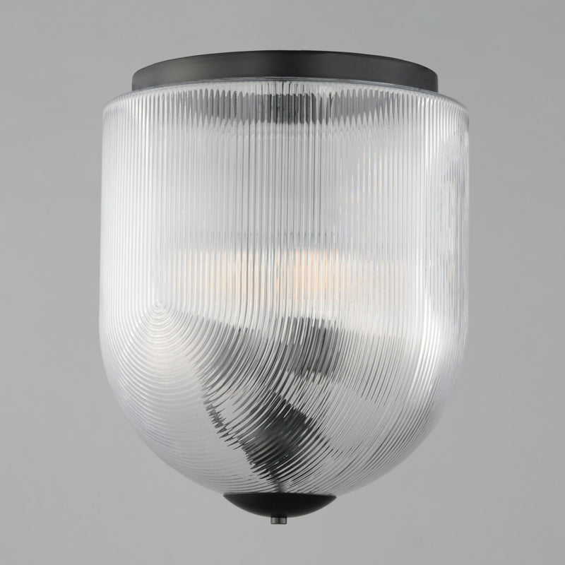 Maxim Lighting Dune 4 Light Semi-Flush Mount, Black/Clear Ribbed