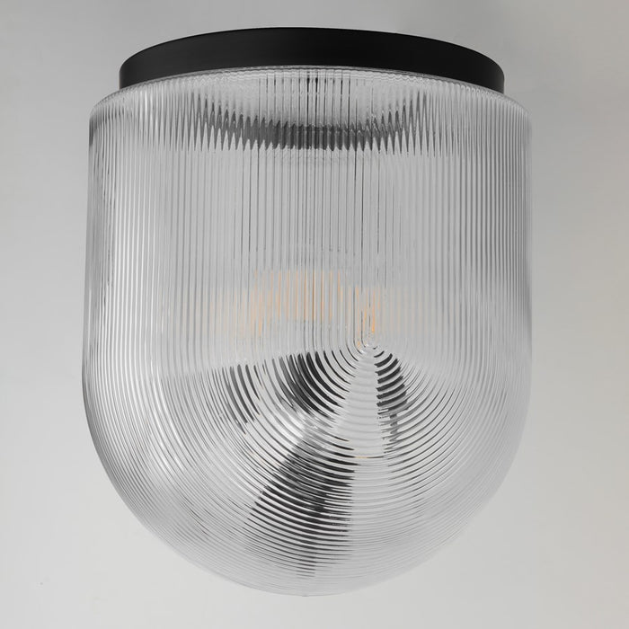 Maxim Lighting Dune 4 Light Semi-Flush Mount, Black/Clear Ribbed