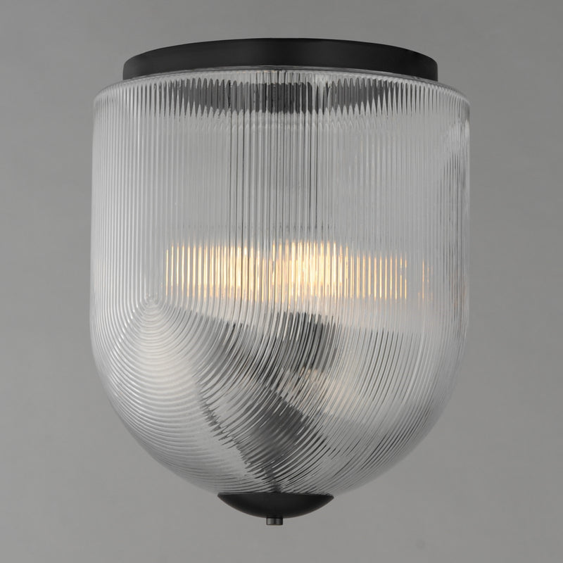 Maxim Lighting Dune 4 Light Semi-Flush Mount, Black/Clear Ribbed