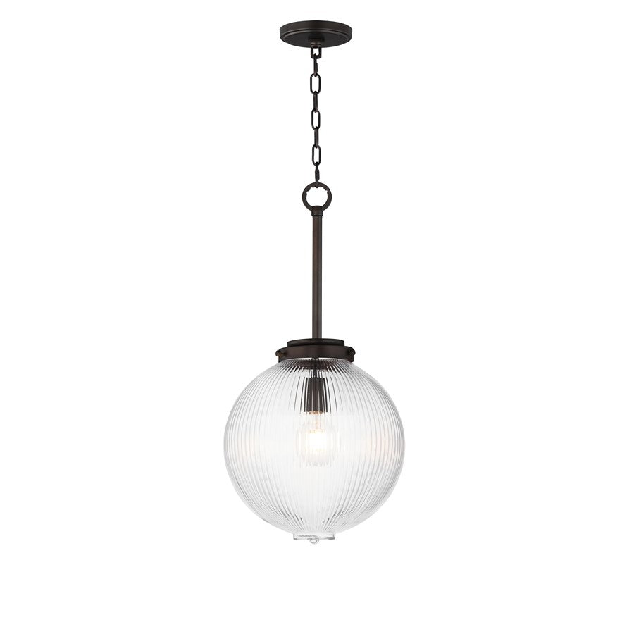 Maxim Lighting Kasbah 1Lt 12" Pendant, Oil Rubbed Bronze/Ribbed - 15194CROI