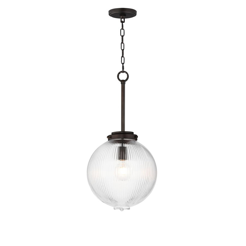 Maxim Lighting Kasbah 1Lt 12" Pendant, Oil Rubbed Bronze/Ribbed