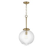 Maxim Lighting Kasbah 1 Light 12" Pendant, Satin Brass/Clear Ribbed - 15194CRSBR