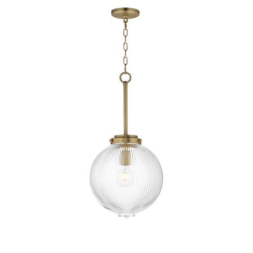 Maxim Lighting Kasbah 1 Light 12" Pendant, Satin Brass/Clear Ribbed - 15194CRSBR