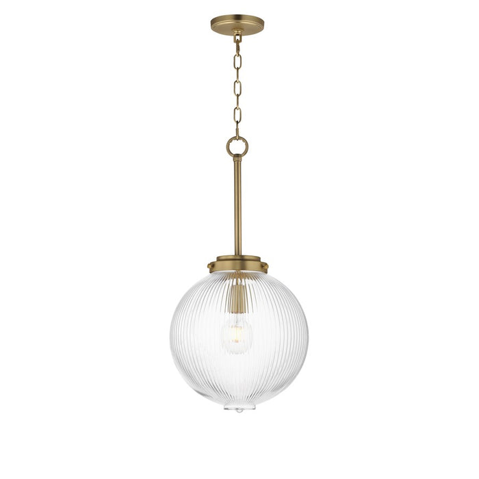 Maxim Lighting Kasbah 1 Light 12" Pendant, Satin Brass/Clear Ribbed - 15194CRSBR