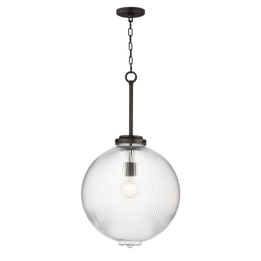 Maxim Lighting Kasbah 1Lt 16" Pendant, Oil Rubbed Bronze/Ribbed - 15196CROI