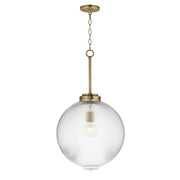 Maxim Lighting Kasbah 1 Light 16" Pendant, Satin Brass/Clear Ribbed - 15196CRSBR