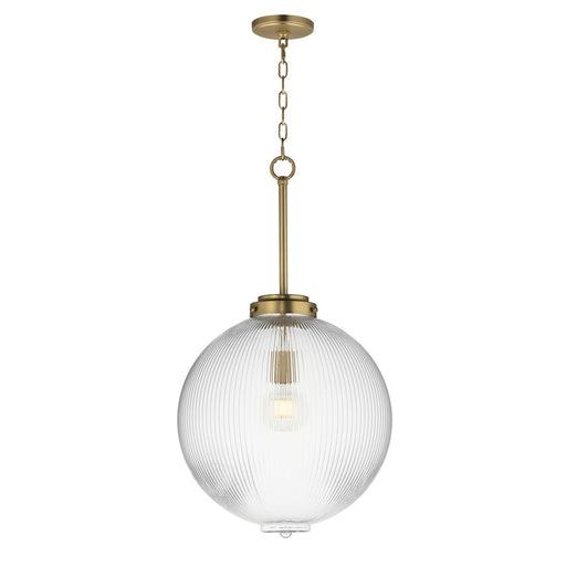 Maxim Lighting Kasbah 1 Light 16" Pendant, Satin Brass/Clear Ribbed - 15196CRSBR