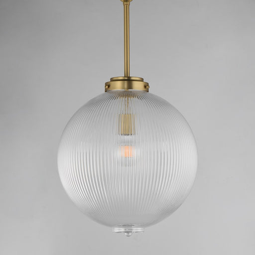 Maxim Lighting Kasbah 1 Light 16" Pendant, Satin Brass/Clear Ribbed