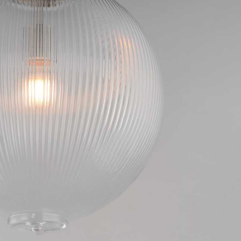 Maxim Lighting Kasbah 1 Light 16" Pendant, Satin Nickel/Clear Ribbed