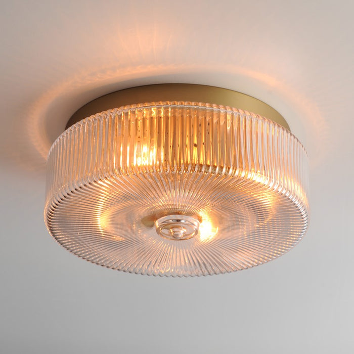 Maxim Lighting Kasbah 4 Light Flush Mount, Satin Brass/Clear Ribbed
