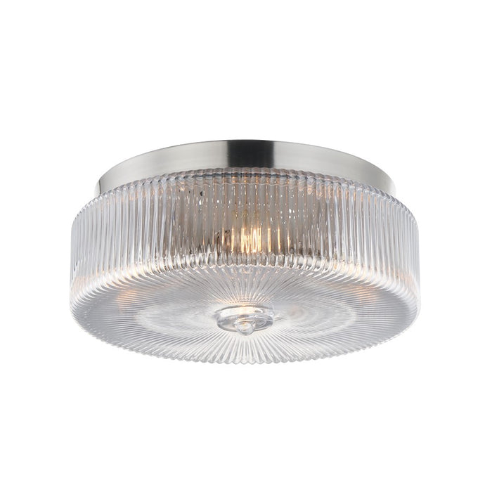Maxim Lighting Kasbah 4 Light Flush Mount, Satin Nickel/Clear Ribbed - 15199CRSN