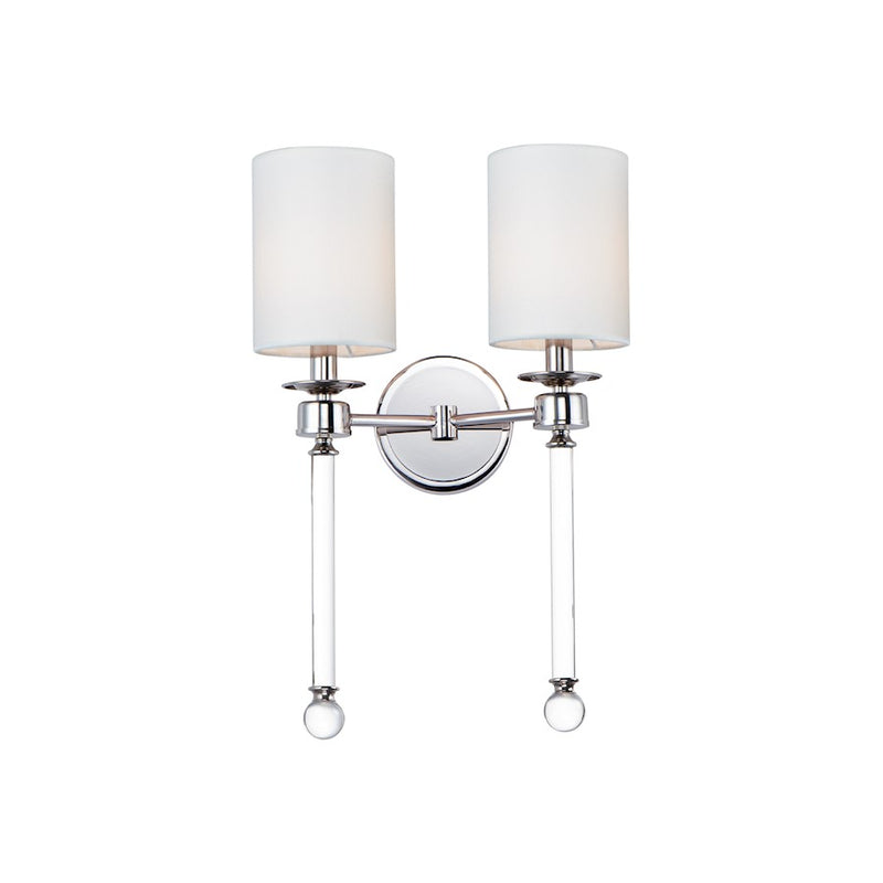 Maxim Lighting Lucent 2-Light Wall Sconce, Polished Nickel/Clear