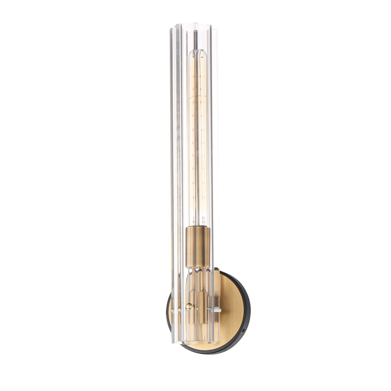 Maxim Lighting Flambeau 1Lt 19.5" Wall Sconce, Black/Brs/Clear