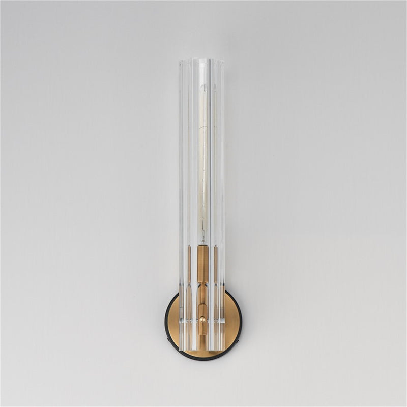 Maxim Lighting Flambeau 1Lt 19.5" Wall Sconce, Black/Brs/Clear