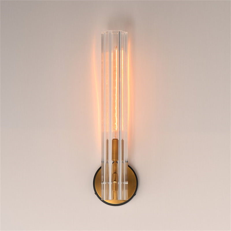 Maxim Lighting Flambeau 1Lt 19.5" Wall Sconce, Black/Brs/Clear