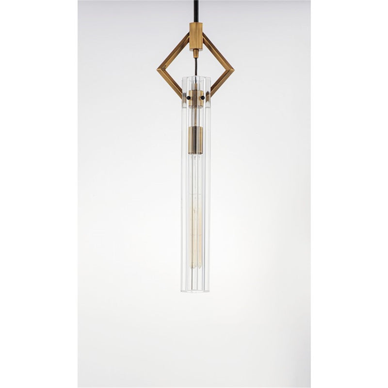 Maxim Lighting Flambeau 1-Light Mini Pendant, Black/Antique Brass