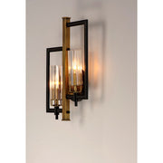 Maxim Lighting Flambeau 2-Light Wall Sconce, Black/Antique Brass