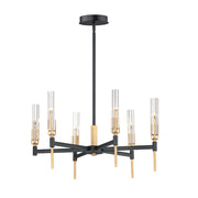 Maxim Lighting Flambeau 6-Light Chandelier in Black/Antique Brass