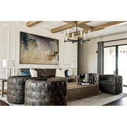 Maxim Lighting Flambeau 6-Light Chandelier in Black/Antique Brass