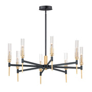Maxim Lighting Flambeau 8-Light Chandelier in Black/Antique Brass